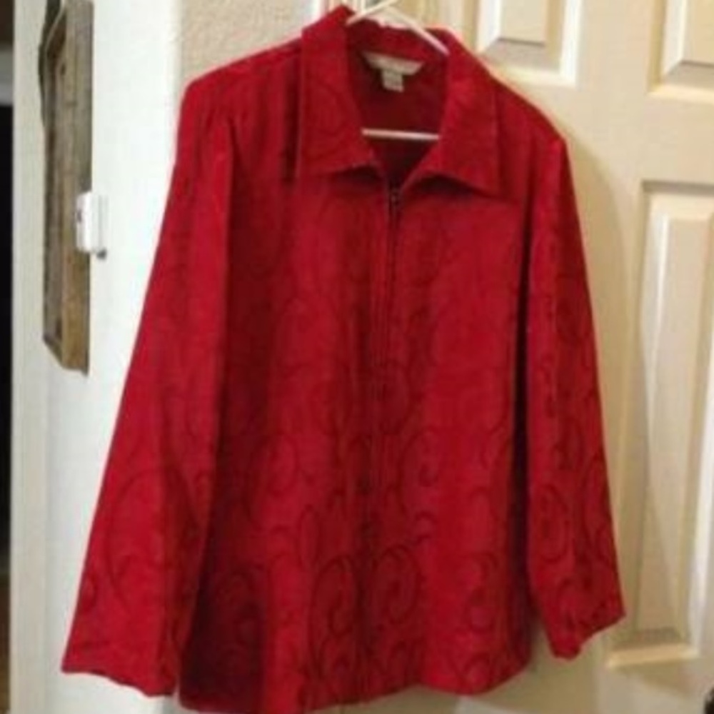 TAN JAY RED BROCADE Jacket M
